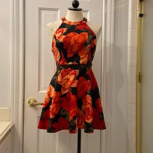 RED FLOWER HOMECOMING DRESS